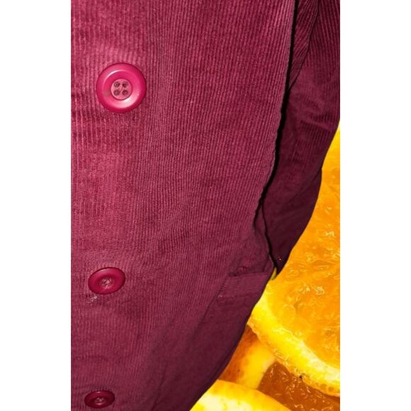 L.L. Bean Maroon Corduroy 3 Button Blazer Size 16 Petite - Picture 5 of 7